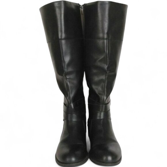 Arizona Riding Boots Women's 6.5 Black Faux Leather Tall Memory Foam Lined New - Picture 3 of 6